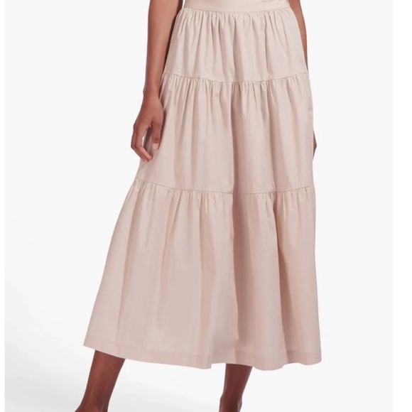STAUD Biscotti Tiered Sea Midi Cotton Skirt Size 2 - Picture 1 of 11